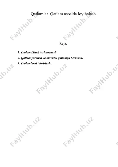 qatlamlar. qatlam asosida loyihalash — DOC