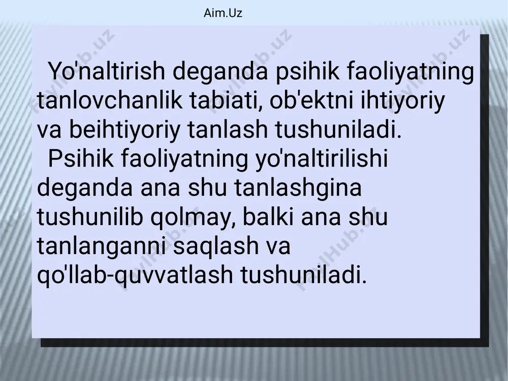 mumkin. aim.uz e'tiboringiz uchun rahmat!!! aim.uz zoho show to create beautiful presentations, download zoho show from play store https://zoho.to/cy7 diqqat_mavzusida_slayd.pdf (this pdf has been generated using zoho show)