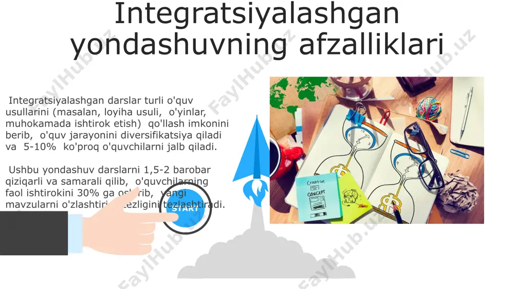 b, sog'lom turmush tarziga bo'lgan munosabatlari 15% yaxshilanadi. imkoniyatlar va cheklovlar imkoniyatlar, masalan, 3 ta turli yoshdagi o'quvchilar uchun moslashtirilgan 5 ta fikrlash vazifasi orqali fikrlash malakalarini rivojlantirish imkonini beradi. integratsiyalashgan dars rejalashtirishning muvaffaqiyati, 70% o'qituvchining tayyorgarligi va 30% ta'lim materiallarining sifatiga bog'liq, bu esa cheklovlarni keltirib chiqarishi mumkin. 06 05 04 sog'lom turmush tarzini targ'ib qilish 01 02 sog'lom turmush tarzini targ'ib qilishda, sog'liqni saqlash xodimlarining (shifokorlar, o'qituvchilar) 30% dan ortiq aholini qamrab oluvchi ma'lumot-tushuntirish ishlari va ommaviy axborot vositalaridan foydalanish muhim ahamiyatga ega. sog'lom turmush tarzini targ'ib qilishda, muntazam jismoniy mashqlarning (haftada kamida 150 daqiqa) ahamiyati va bu jarayonda to'g'ri ovqatlanishning (meva, sabzavotlarning 5 ta porsiyasi) rolini ta'kidlash muhimdir. o'quv materiallari va resurslari sog'lom turmush tarzini targ'ib qiluvchi 10 ta rasm va 2 ta video rolikdan iborat interaktiv taqdimot tayyorlash, o'quvchilarning faol ishtirokini ta'minlash maqsadida. o'quv jarayonida 3 ta turli xil adabiyotdan (hikoya, she'r, maqola) foydalanib, o'quvchilarning fikrlash …