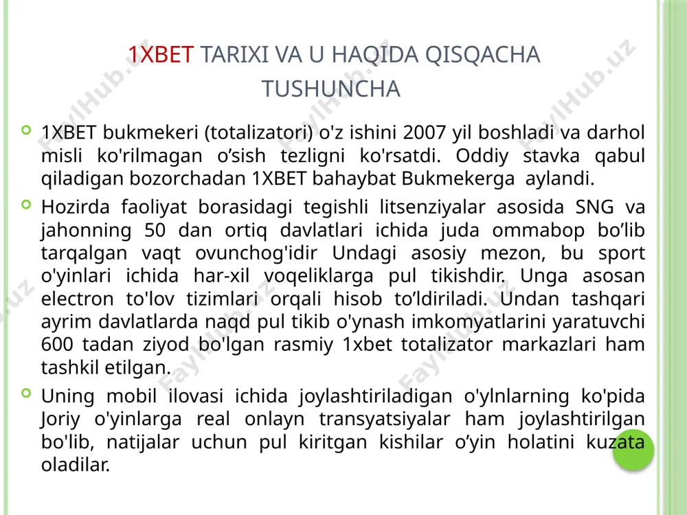 haqqi ekanligi ko'p takidlangan. biz fikr yuritish chog'ida o'zimizning holatimizdan ko'ra o'zga haqida ozgina chuqurroq fikr yuritsak yaxshi menimcha o’zingiz bir o'ylab ko'ring, siz pul tikib yutgan chog'ingizda ham sizni yutug'ingizni o'sha faoliyat bilan shug'ullanuvchi kompaniya beryaptimi? yo’q albatta, u yerdagi sizning yutug'ingiz kimlarningdir mag’lubiyati!!! yani birovning haqqini olyapsiz. yutqazayotgan insonning holati sizga ayonmi? yo'q. siz hattoki u insonning aqliy faoliyati, oilaviy ahvoli haqida ham bilmaysiz. qayerdan bilasiz, balki kimdir o'zi uchun kerakli va qadrli narsasini sotib pulini tikkandir. siz yutqazayotgan pullarchi, uni ham maqoladagi mavzu egasi qaytarib beradimi? yo’q, hech qachon!!! bir narsa haqida ozgina mulohaza qilishingizni so'ragan bo’lardim. siz ishlab topayotgan pullarning barchasini o'zingizning rizqingiz ekanligini ishonch bilan ta’kidlay olasizmi? balki farzandingiz, balki ota- onangiz yoki boshqa bir yaqiningiz rizqini ham sizning dasturxoningizga berayotgandir. dunyoda inson uchun hamma narsadan ham qadrli narsalardan biri bu oiladir. oilangiz rizqini qiymang. 1xbet o'ynab adashmang! shuni bilingki, 1xbet tizimidagi barcha hodisalar uchun …