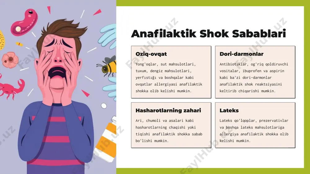 qinlashmaslikka harakat qilishlari kerak. tez yordamga murojaat anafilaktik shok alomatlari paydo bo'lganda tez yordamga darhol murojaat qilish zarur. 11 image1.png image2.png image3.png image4.png image5.png image6.png image7.png image8.png image9.png image10.png image11.png image12.png image13.jpeg