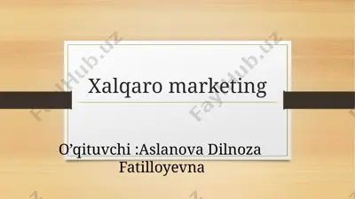 xalqaro marketing — PPTX