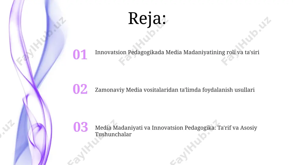 0° muhitda, 2d materiallarga qaraganda 20% ko'proq ma'lumotni yodlashga yordam beradi, bu esa o'rganish samaradorligini oshiradi. kengaytirilgan reallik (ar) ilovalari, masalan, "google lens" yordamida o'quvchilar murakkab tushunchalarni interaktiv, 3d modellashtirish orqali, 15% tezroq o'zlashtirishlari mumkin. axborot xavfsizligi va mas'uliyatli media iste'moli media iste'molchilari kamida 2 ta mustaqil manbadan ma'lumot olish orqali dezinformatsiya va yolg'on yangiliklardan (fake news) himoyalanishlari mumkin. axborot xavfsizligi bo'yicha 80% dan ortiq hujumlar oddiy foydalanuvchilarning beparvoligi tufayli sodir bo'ladi, shuning uchun media savodxonligi va mas'uliyatli iste'mol muhim ahamiyatga ega. interaktiv ta'limda media texnologiyalarining ahamiyati multimedia resurslar (video, audio, animatsiya) yordamida 3-5 baravar ko'proq ma'lumotni tez va samarali o'zlashtirish imkoniyati yaratiladi, bu esa bilimlarni chuqurroq tushunishga yordam beradi. interaktiv o'yinlar va virtual simulyatsiyalar orqali murakkab tushunchalarni soddalashtirish va o'quv jarayonini qiziqarli va jozibador qilish orqali talabalarning motivatsiyasi 20-30% ga oshadi. media resurslaridan samarali foydalanish strategiyasi o'quv jarayonida kamida 3 xil media resurslarini (video, audio, interfaol taqdimotlar) birlashtirish, o'quvchilarning …
