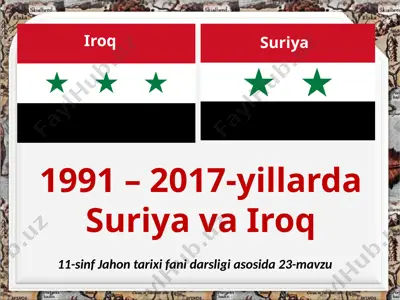 1991 – 2017- yillarda suriya va iroq 11- sinf — PPTX
