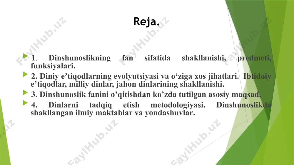 m, g’oya va shu asosda shakllanadigan maqsadlar majmuini hamda ularning to’g’riligiga ishonch bilan bog’liq bo’lgan psixologik holatni ifodalaydi. ilohiyot (arab — xudo to‘g‘risidagi ta’limot) xudo to‘g‘risidagi muyan din tomonidan belgilangan aqidalami haqqoniyligini e’tirof etish hamda xudoning sifatlari, belgilari, xususiyatlari to‘g‘risidagi diniy ta’limotlami asoslash va himoya qilish tizimi. teologiya (yun. theos — xudo va …logiya) — xudoning mohiyati va irodasi haqidagi diniy ta’imotlar majmui. xudo shaxsan o‘zini vahiy orqali kishilarga ma'lum qiladi degan kontseptsiyaga asoslanadi. muqaddas kitoblar va muqaddaslashtirilgan yozuvlar teologiyaning asosiy manbalari qisoblanadi. teologiya turli diniy o‘quv yurtlari — seminariyalar, akademiyalar, madrasalar va b. da o‘qitiladi. teologiya tushunchasi avvalo iudaizm va xristianlikka nisbatan qo‘llangan. teologiya islomda ilohiyot, kalom atamalari bilan ham ataladi. teosofiya (yun. theos — xudo va sophia — donishmandlik, bilim) — keng ma'noda — eng zo‘r ilohiy sirlarni ochishga da'vo qiluvchi har qanday diniy ta'limot. shaklsiz, yagona, hamma narsani qamrab oluvchi xudo haqidagi, barcha narsalarning ilohiy mohiyati haqidagi …