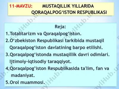 qoraqalpog‘iston respublikasi tarixi — PPTX