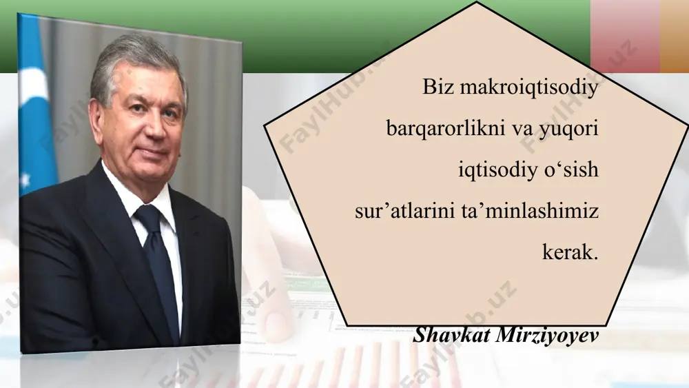 g qiymati ikki marotaba: birinchi safar g‘ildirak sifatida, ikkinchi safar esa traktorning qismi sifatida yaim ga kiritilgan bo‘lib qolar edi. shu bois, yaim hisoblanayotganda faqat pirovard ko‘rinishdagi tovarlar inobatga olinadi. yaim mamlakat hududida joylashgan, qaysi davlatga tegishli bo‘lishidan qat’i nazar barcha korxona, firma va aholi tomonidan yaratilgan mahsulotning bozor narxlaridagi qiymatidir. yalpi ichki mahsulot, odatda, milliy valutada hisoblanadi. masalan, o‘zbekistonning yalpi ichki mahsuloti so‘mda ko‘rsatiladi. xalqaro miqyosda esa har xil mamlaka tning yaimi dollarga o ‘ tkaziladi va o‘zaro taqqoslanadi. jumladan, jahon banki bazasida dunyoning barcha mamlakatlarining yaimi bor. ko‘rsatkichlar har yili yangilanib va chop qilib boriladi. yalpi milliy mahsulot (yamm) — yil davomida mamlakat fuqarolari tomonidan (yer yuzining qayerida bo‘lishidan qat’i nazar) yaratilgan pirovard ko‘rinishdagi jami tovar va xizmatlarning bozor narxlaridagi umumiy qiymatidir. agar yaimdan mazkur mamlakat hududida chet ellik fuqarolar va firmalar tomonidan yaratilgan tovarlar qiymatini ayirib, bu mamlakat fuqarolari va firmalari tomonidan boshqa davlatlar hududida yaratilgan tovarlar …