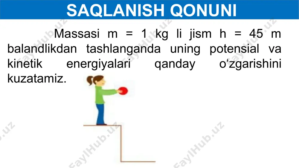 opshiriqlar: 1. mavzu oxiridagi berilgan savollarga javob yozing. 2. 29-mashqning qolgan masalalarini yeching. 3. berilgan rasmli masalani yeching. mustaqil bajarish uchun topshiriqlar: 300 m 250 m 3. ma’lum balandlikda uchayotgan 10 kg massali burgutning va 5 t massali vertolyotning potensial energiyalarini toping va taqqoslang. image3.png image4.gif image5.png image6.png image7.png image8.png image9.png image10.png image11.png image12.png image13.png image14.png image21.png image15.png image150.png image16.png image17.png image18.png image19.png image20.png image160.png image22.png image23.png image24.png image25.png image26.png image27.png image28.png image29.png image30.png image31.png image32.png image33.png image34.png image35.png image36.png image37.png image38.png image39.png image40.png image41.png image42.png image43.png image44.png image45.png image46.png image49.png image50.png image51.png image52.png image53.png image54.png image47.png image48.png image55.png image56.png image57.png image58.png image59.png image60.png image61.png image62.png image63.gif image64.gif image1.png /docprops/thumbnail.jpeg