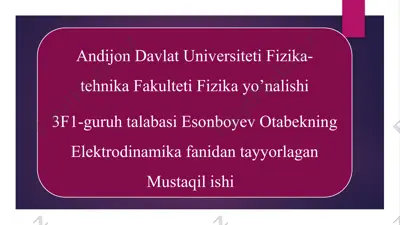 dielektriksingdiruvchanlikning dispersiyasi — PPTX