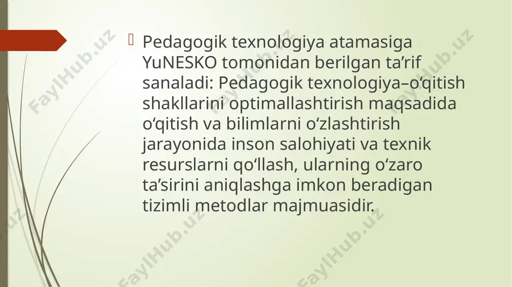 uvchi tuzilmani aniqlashni talab etadi. «klaster» metodi aniq ob’ektga yo`naltirilmagan fikrlash shakli sanaladi. undan foydalanish inson miya faoliyatining ishlash tamoyili bilan bog`liq ravishda amalga oshadi. ushbu metod muayyan mavzuning ta’lim o`quvchilar tomonidan chuqur hamda puxta o`zlashtirilguniga qadar fikrlash faoliyatining bir maromda bo`lishini ta’minlashga hizmat qiladi. mod da ishlatilishi allotropi yasi olinishi tabiatda uchrashi xossalari oksidlanish darajasi klaster metodini kimyo darslarini deyarli barchasida qo`llash mumkin. “venn diagrammasi” grafik organayzeri. u o`quvchilarda mavzuga nisbatan tahliliy yondashuv, ayrim qismlar asosida mavzuning umumiy mohiyatini o`zlashtirish (sintezlash) ko`nikmalarini hosil qilishga yo`naltiriladi. grafik organayzer kichik guruhlarni shakllantirish asosida aniq sxema bo`yicha amalga oshiriladi. diagramma o`quvchilar tomonidan o`zlashtirilgan o`zaro yaqin nazariy bilim, ma’lumot yoki dalillarni qiyosiy tahlil etishga yordam beradi. undan muayyan bo`lim yoki boblar bo`yicha yakuniy mashg`ulotlarni tashkil etishda foydalanish yanada samaralidir. alkenlar alkanlar venn diagrammasidan darsning barcha bosqichlarida foydalanish mumkin :sinkveyn usuli 1. nom (оt) - fosfor 2 . таvsifi (2 sifat) - rangsiz, zaharli …