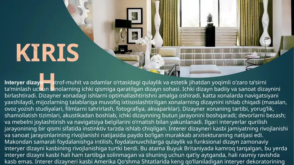 interyer dizayniga katta e'tibor berilishining asosiyi, u mehmonlar yoki mehmonlarga mehmonxona haqidagi birinchi taassurotlarni aks ettiradigan joylardir. mehmonxonaning ichki dizayni yomon va yoqimsiz bo'lsa, unda chiroyli ko'rpa-to'shaklar bo'lsa yoki mehmonxona xodimlaridan yaxshi xizmat ko'rsatilsa, undan foyda bo'lmaydi. sizda bo'lishi mumkin bo'lgan mijozlar qaytib kelmaydi, chunki ular his-tuyg'ularini o'ziga jalb qiladigan yaxshiroq variantlarni afzal ko'radilar. hozirgi haqiqat shundaki, odamlar endi mehmonxonadan faqat tunashr, ular ko'proq narsani izlaydilar, ular uxlashdan tashqari ko'plab tajribalarni taqdim etadigan zavq va dam oladigan joyni xohlashadi. xonada qulay. mehmonxonalar o'z interyerida nimani o'z ichiga olishi kerak? xavfsizlik va qulaylik kabi ikkita asosiy omilni taklif qilishdan tashqari, mehmonxonalar o'z interyerlarida taklif qilishlari kerak: issiq, yaxshi yorug'lik va sifatli materiallarga ega (bardoshli va jozibali bo'lishi kerak) jozibali joylar (ajoyib dizayn va bezak bilan). tashqi ko'rinish). ular, shuningdek, mehmonlarga yaxshi tajribaga ega bo'lishlariga yordam beradigan keng ko'lamli xizmatlar va texnologik elementlar bilan birga sifatli parvarishni taklif qilishlari kerak. mehmonxona binolarini …