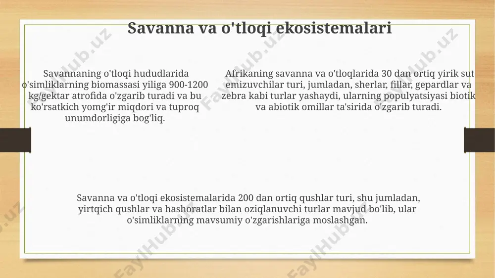 yer sharida quruqlik ekosistemalari tahlili - Page 5