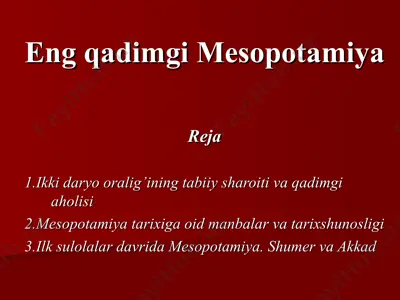 eng qadimgi mesopotamiya — PPT