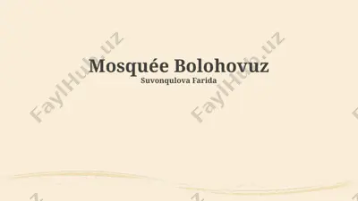 mosquée bolohovuz — PPTX