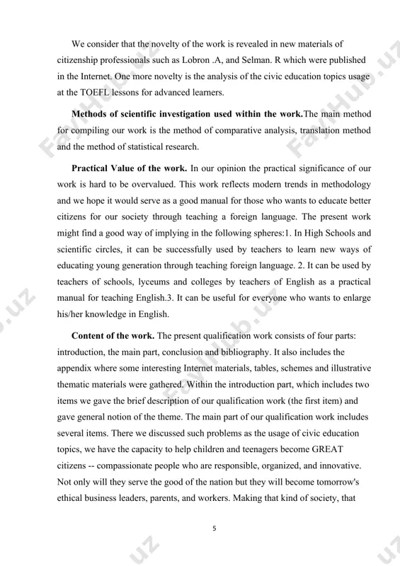 s of which were used while compiling the present work. it includes civitas books and articles dealing with the theme, a number of used dictionaries and encyclopedias and also some internet sources. total amount of the work is 64 pages. chapter 1. civic education as an important component. the second essential component of civic education in a democratic society is civic skills. if citizens are to exercise their rights and discharge their responsibilities as members of self-governing communities, they not only need to acquire a body of knowledge such as that embodied in the five organizing questions just described; they also need to acquire relevant intellectual and participatory skills. intellectual skills in civics and government are inseparable from content. to be able to think critically about a political issue, for example, one must have an understanding of the issue, its history, its contemporary relevance, as well as command of a …