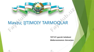 ijtimoiy tarmoqlar — PPTX