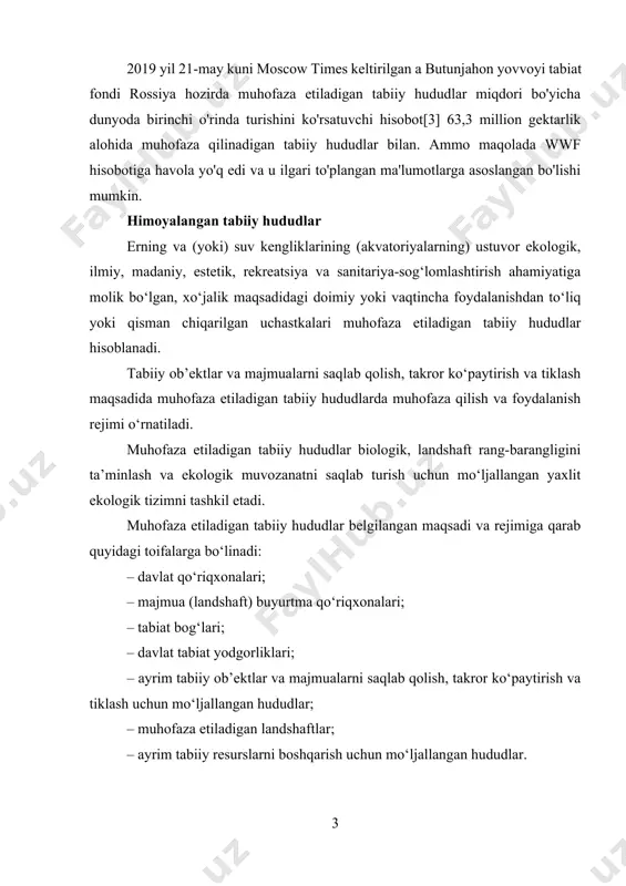 ng katta mamlakat. quruqlikdagi chegarasi 22125,3 km, dengiz chegarasi 38807,5 km. r. hududi 3 okean havzasiga qarashli 12 dengiz, jumladan, boltiq, qora va azov (atlantika okeani), barens, oq, kara, laptevlar, sharqiy sibir va chukotka (shim. muz okeani), bering , oxota, yapon dengizlari (tinch okean), shuningdek, hech bir okeanga tutashmagan kaspiy dengizi bilan oʻralgan. mayd. 17,1 mln. km2. axrlisi 145,3 mln. kishi (2002). poytaxti — moskva sh. maʼmuriy jihatdan 89 subʼyekt: 21 respublika [adigeya, boshqirdiston, buryatiya, dogʻiston, ingushiya, kabardabalka riya, kareliya, komi, mariy el, mordoviya, oltoy, saxa (yakutiya), tatariston, tuva, udmurtiya, haqasiya, checheniston, chuvashiya, shim. osetiya, qalmoq, qorachoycherkasiya], 6 oʻlka (krasnodar, krasnoyarsk, oltoy, primorye, stavropol, xabarovsk), 49 viloyat (amur, arxangelsk, astraxon, belgorod, bryansk, vladimir, volgograd, vologda, voronej, ivanovo, irkutsk, kaliningrad, kaluga, kamchatka, kemerovo, kirov, kostroma, kurgan, kursk, leningrad, lipetsk, magadan, moskva, murmansk, nijniy novgorod, novgorod, novosibirsk, omsk, orenburg , oryol, penza, perm, pskov, rostov, ryazan, samara, saratov, saxalin, sverdlovsk, smolensk, tambov, …