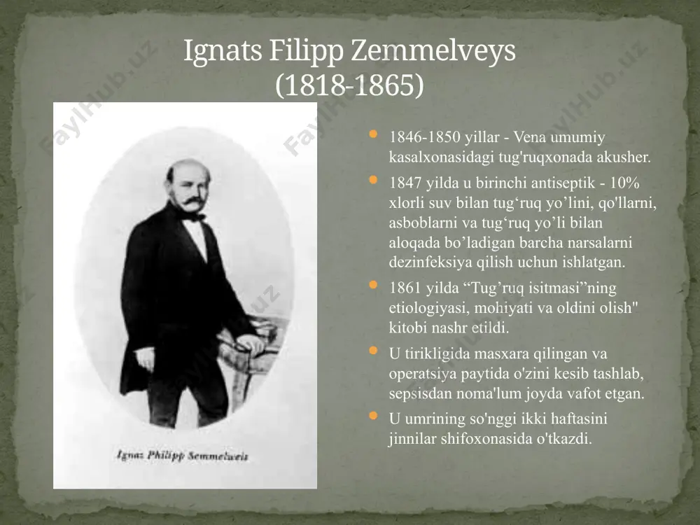 ifloslangan pol artiladi. operatsiya oxirida operatsiya stoli, stol atrofidagi zamin va ifloslangan mebellar tozalanadi. 3. yakuniy - savdo kuni tugaganidan keyin. zaminlar, devorlar, barcha gorizontal yuzalar antiseptiklar bilan ishlov beriladi, operatsiya xonasi ventilyatsiya qilinadi va qisqa to'lqinli nurlanishning bakteritsid nurlanishi 2 soat davomida yoqiladi. 4. umumiy - haftada bir marta amalga oshiriladi, operatsiyalar tozalash kunida rejalashtirilmaydi: pollar, derazalar, devorlar, shiftlar, asbob-uskunalar, asboblar, anesteziya uskunalari qayta ishlanadi; operatsiya xonalari ventilyatsiya qilinadi va bakteritsid lampalar yoqiladi. operatsiya xonalari nam usulda tozalanadi (1% xloramin b, 3% vodorod periks 0,5% yuvuvchi vosita eritmasi bilan, 0,2% dezokson - 1, 2% dixlor - 1 va boshqalar). operatsiya xonasini tozalash turlari: sterilizatsiya (sterillis - lot. bepusht, zararsizlantirish, sterilizatsiya) - moddalar va atrof-muhit ob'ektlarini to'liq mikroorganizmlardan xoli qilish uchun qo’llaniladigan fizik-kimyoviy usullar majmui hisoblanadi. havo kimyoviy gaz radiatsiya sterilizatsiya usullari: sterillikni nazorat qilish usullari bevosita biologik nazorat eng ishonchli hisoblanadi. sterilizatsiyalangan materialdan namunalar oling va ozuqaviy muhitga eking. …