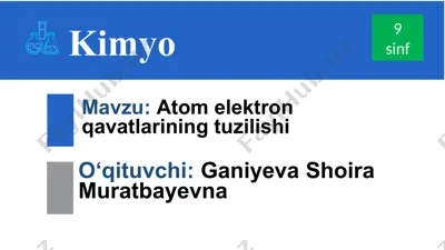 atomelektron qavatlarining tuzilishi — PPTX