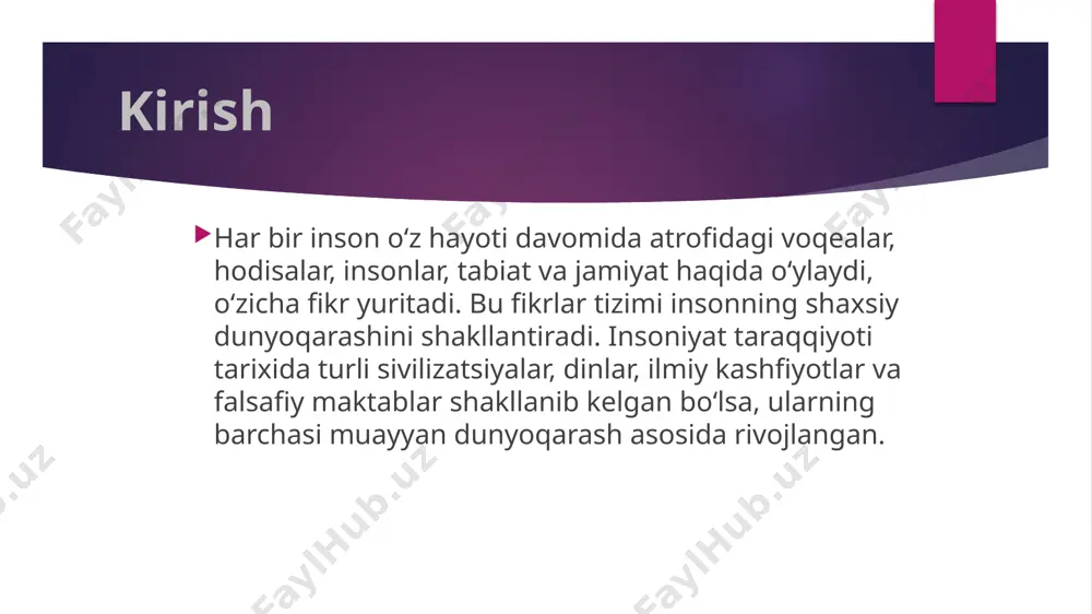 ‘lgan shaxs ongli, maqsadli, mustaqil fikrlovchi bo‘lib, jamiyatda o‘zining faol o‘rnini topadi. foydalanilgan adabiyotlar: 1. karimov i.a. “yuksak ma’naviyat – yengilmas kuch”. – t.: ma’naviyat, 2008. 2. nosirov b., falsafa asoslari. – t.: “iqtisodiyot”, 2021. 3. mirzayev t. “falsafa tarixi”. – t.: o‘zbekiston, 2015. image1.jpeg image2.jpg /docprops/thumbnail.jpeg