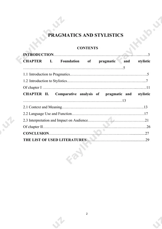 g and express ideas. these two areas, though different in focus, often overlap, creating a richer comprehension of communication in everyday life. pragmatics examines the relationship between language and context, paying attention to how words are understood based on situations, intentions, and social cues. it looks beyond the literal meanings of words to consider the speaker’s purpose, the listener’s response, and the setting in which communication takes place. for instance, a simple phrase like “can you pass the salt?” is a request, not a literal question about ability. stylistics, on the other hand, focuses on the ways language is used to create effects in literature and other forms of written and spoken communication. it studies how authors use specific language features to shape tone, mood, and the overall impact on readers or listeners. through stylistics, we explore how choices in vocabulary, sentence structure, and imagery add layers of meaning. this …