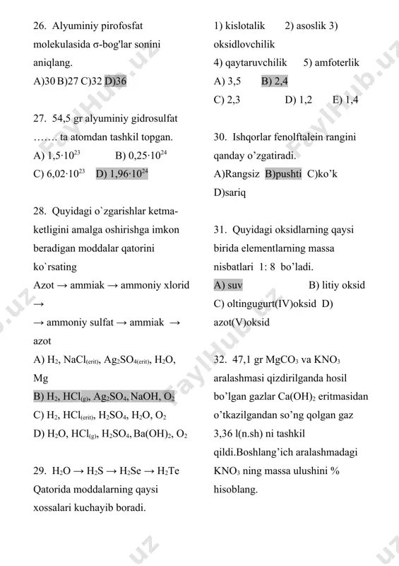 anorganik birikmalarning muhim sinflari - Page 4