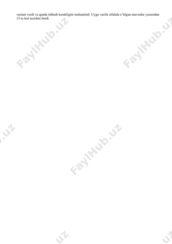 niyatlari va xossalari, joylashgan jildi va qanday so’zning qisqartmasiligini aytib o bilan tanishtirdi o’tdi. n ta natural sonning kvadratlarini topadigan ilova yaratib korsatdi va tushintirdi. memoning lines xossasini va uning text xossasi dan farqli jihatlari va imkoniyatlarini aytib o’tdi.memo obyektida satrlar bilan ishlashda ishlatiladigan kodlar: loadfromfile, savetofile, clear, count,add, insert, delete, strings bilan tanishtirdi. uyga vazifa: darslikdagi berilgan “tub sonlar ilovasini” mustaqil ravishda yarating 24.04.2020 mavzu: amaliy mashg’ulot va nazorat ishi 1-masala dastlabki 10 ta toq sonni ekranga chiqaruvchi ilova va 2-masala dastlabki 8 ta 7 ga karrali sonlarni ekranga chiqaruvchi ilova yaratishni ko’rsatdi. qanday obyektlardan foydalaniladi va ularning xossalarini o’zgartirish va dastur kodini tushuntirdi va videoda ko’rsatib berdi. nazorat ishi sifatida 2 ta variant verdi va qanda ishlash kerakligini tushuntirdi. uyga vazifa sifatida o’tilgan mavzular yuzasidan 15 ta test tuzishni berdi.