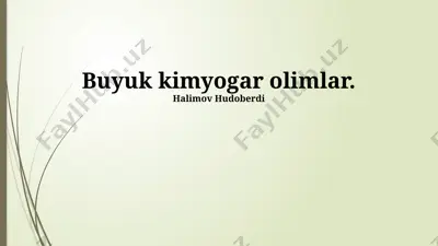 buyuk kimyogar olimlar — PPTX