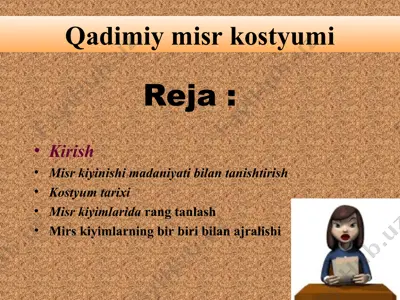 misr kiyinishi madaniyati bilan tanishtirish — PPT