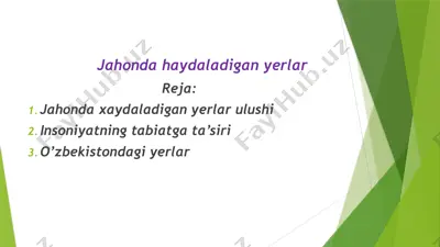 jahonda haydaladigan yerlar — PPTX