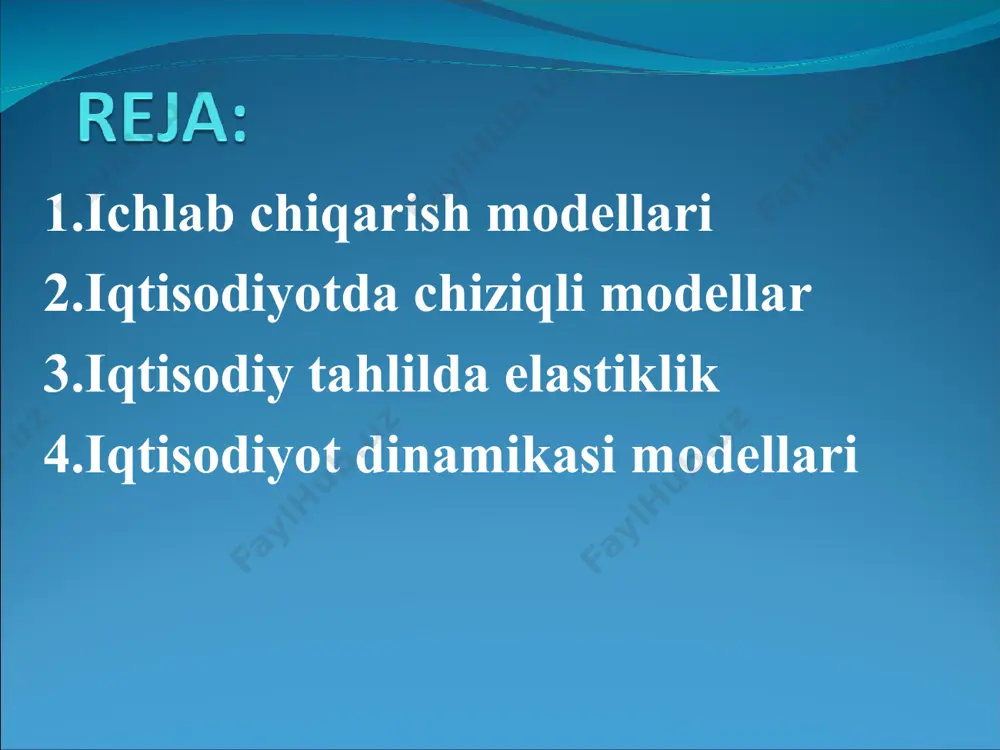 r. -- berilgan qator darajalarini tendentsiyaga ega bo’lmagan yangi o’zgaruvchilarga o’zgartirish usullari: o’zgartirilgan o’zgaruvchilar o’rganilayotgan vaqtli qatorlarda o’zaro bog’lanishlarni tahlil qilishda foydalaniladi. bu usullar yordamida har bir vaqtli qatorda t trend komponentalari bevosita yo’qotiladi. ushbu guruhga ikki usul: ketma-ket ayirmalar va trenddan chetlanish kiradi; -- vaqt omilini modelning bog’liq va bog’liq bo’lmagan o’zgaruvchilariga ta’sirini ajratgan holda berilgan qatorlarning o’zaro bog’lanishini o’rganishga asoslangan usullar: o’z navbatida bu usul vaqtli qatorlarning regressiya modeliga vaqt omilini kiritish usuli ham deyiladi. tendentsiyalarni yo’qotishning barcha usullari trenddan chetlanish usuli ketma-ket ayirmalar usuli regressiya modeliga vaqt omilini kiritish usuli ikki xt va yt vaqtli qatorlarda t –trend va -tasodifiy komponentalar bor bo’lsin. ushbu qatorlarning har birida analitik tekslashni amalga oshirish trend tenglamalarining mos parametrlarini va trend bo’yicha hisoblangan va larning darajalarini aniqlash imkonini beradi. bu hisoblash natijalarini har bir qatorning t –trend komponentalarini baholash uchun qabul qilsa bo’ladi. shuning uchun tendentsiyani ta’sirini darajalarning berilgan qiymatlaridan hisoblangan …