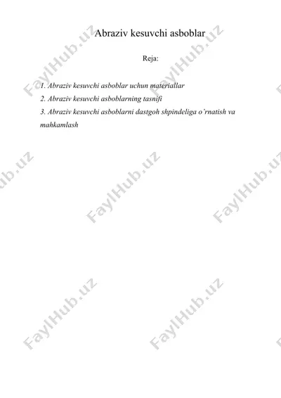 abraziv kesuvchi asboblar — DOCX