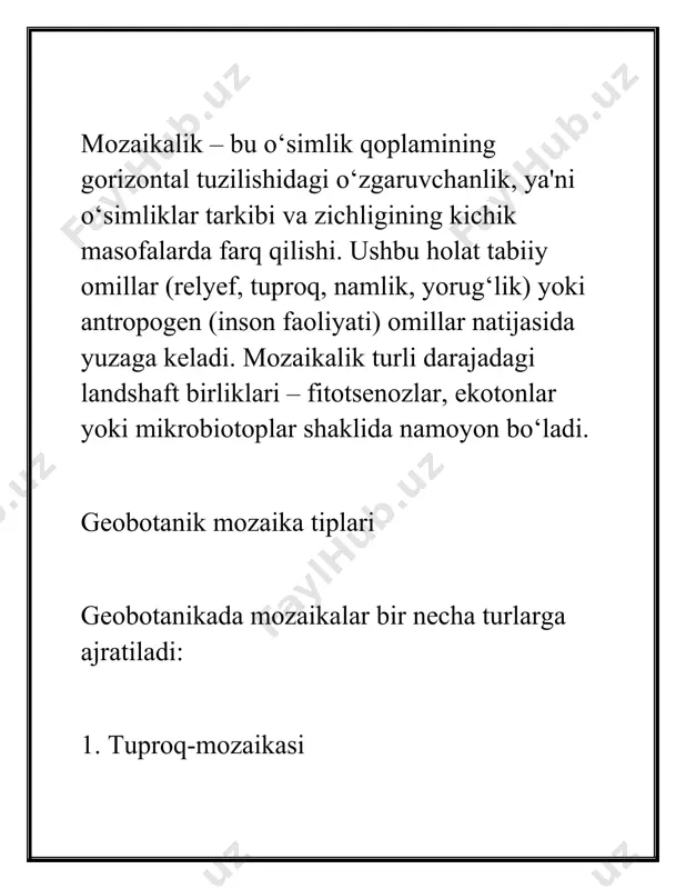 mozaika tiplari va geobotanikada mozaikaning ahamiyati - Page 3