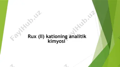 rux (ii) kationing analitik kimyosi — PPTX