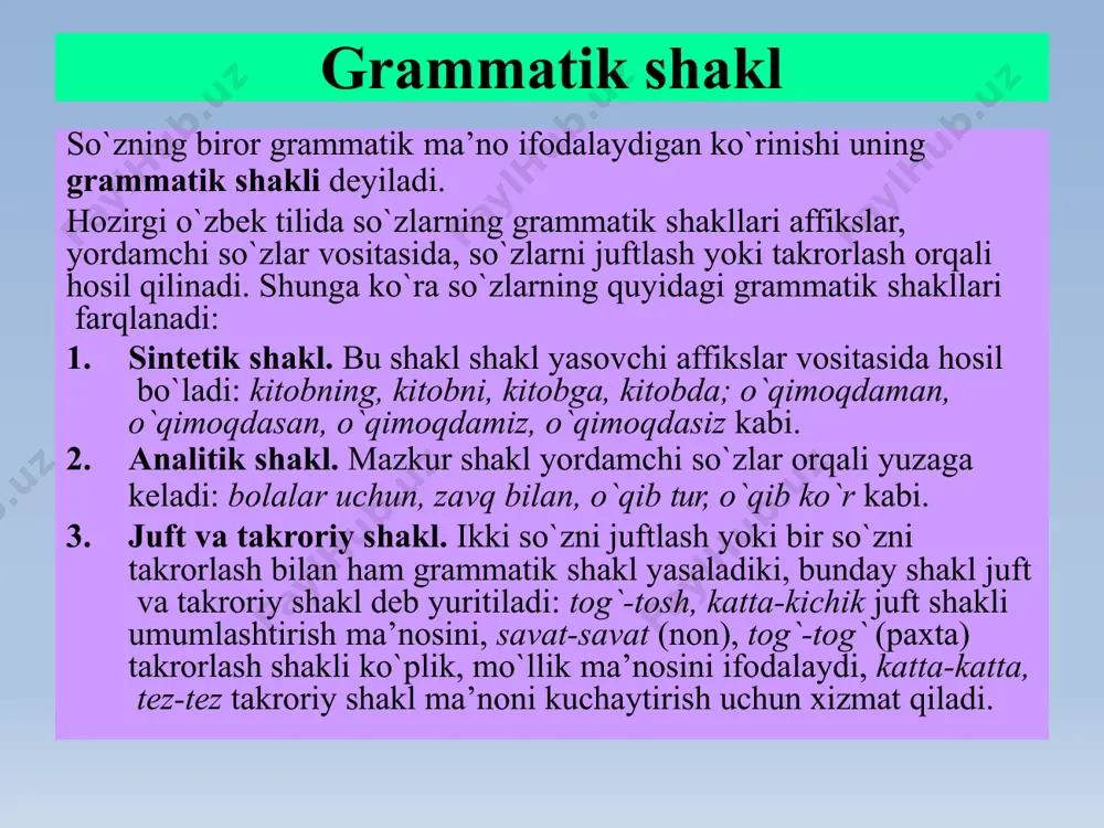 grammatik shakl va grammatik ma’no - Page 5