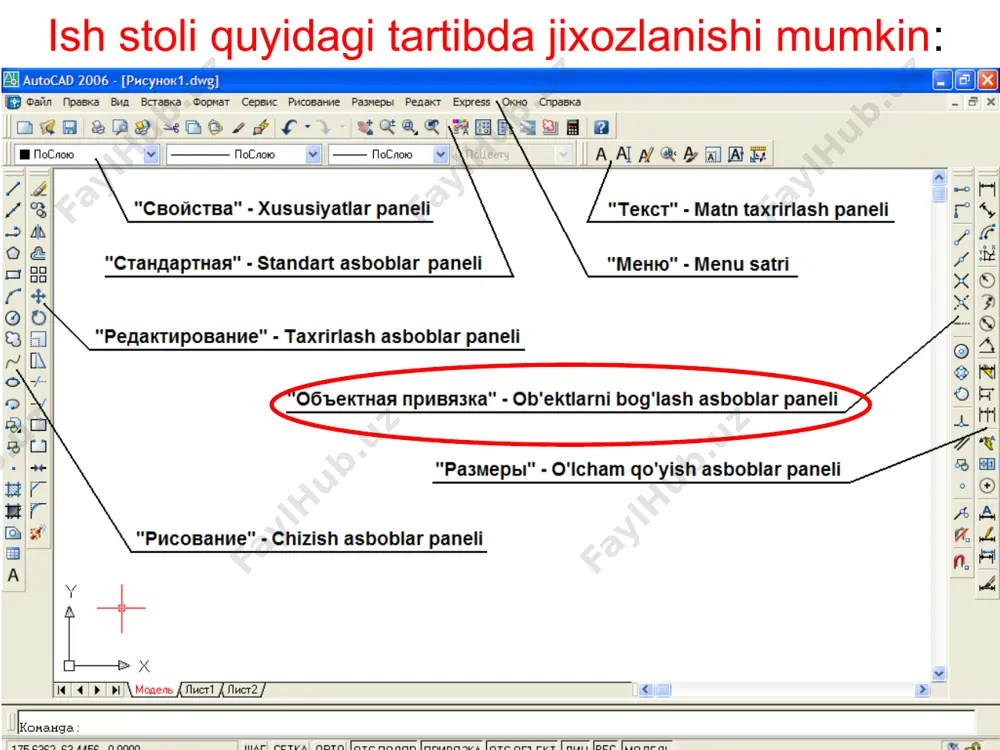 auto cad dasturida modify panelidagi buyruqlarning vazifalari va ulardan foydalanish - Page 2