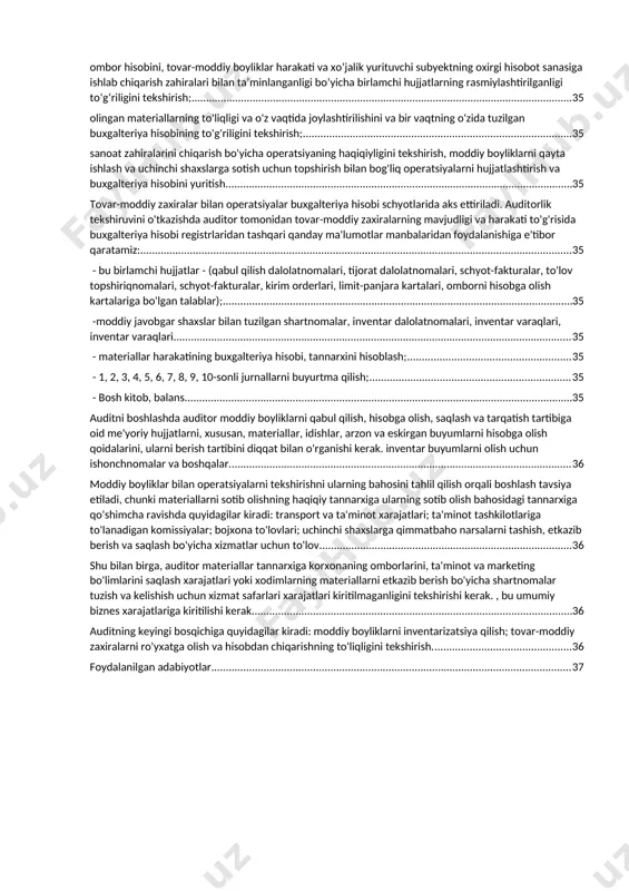 lanadigan turlar tarkibidan chiqarish, maxsus vakolatli davlat organi sifatida moliya vazirligi auditorlarning respublika jamoat birlashmalari (auditorlar palatasi hamda buxgalterlar va auditorlar milliy assotsiatsiyasi) bilan birgalikda, moliya-xo'jalik sohasiga aralashmagan holda, auditorlik tashkilotlari ishi sifatini tashqi nazoratdan o'tkazish, majburiy auditorlik tekshiruvidan o'tishi zarur bo'lgan ijtimoiy ahamiyatga ega bo'lgan tashkilotlar ro'yxatini shakllantirishni nazarda tutadi. ayni kezda unda auditorlar malakasini oshirishning samarali tizimini yaratish, jahonning ilg'or tajribalarini tatbiq qilish, tartibga soladigan qoida va normalarni hamda me'yoriy hujjatlarni yagona normativ-huquqiy hujjatda unifikatsiyalash va tizimlashtirish, manfaatlar to'qnashuvining oldini olishga yo'naltirilgan auditorlar professional faoliyatining axloq qoidalarini joriy etish kabi muhim masalalar ham qamrab olingan. hujjatda qonunning maqsadi, auditorlik faoliyati to'g'risidagi qonunchilik, asosiy tushunchalar, printsiplar va uning standartlari yoritilgan. mustaqillik, xolislik va halollik, kasbiy bilimga egalik hamda axborotning maxfiyligi sohaning asosiy printsiplari hisoblanadi. moliyaviy hisobotdan foydalanuvchilarni ishonchli axborotlar bilan ta'minlash maqsadida o'zbekistonda auditorlik faoliyatini faqat auditning xalqaro standartlar asosida amalga oshirish belgilangan. bu esa, o'z navbatida, moliyaviy axborotlarning …