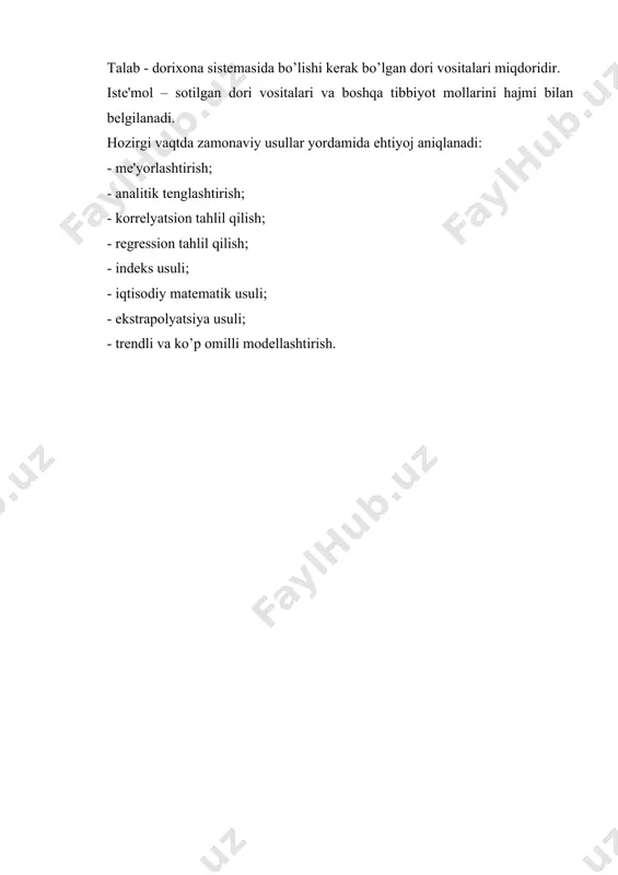 dori vositalariga bo’lgan ehtiyoj va talab istiqbolini aniqlash - Page 4