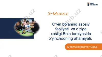 o'yinbolalarning ta'limi — PPTX