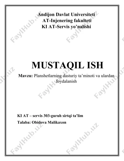 planshetlarning dasturiy ta’minoti va ulardan foydalanish — DOCX