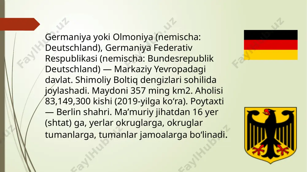 i. erkaklarning ish bo’yicha kiyiladigan kiyimi kostyum-shim va bo’yinbog’, ayollarniki bo’lsa kostyum yubka hisoblanadi. ayollarga short kiyimlar, maykalar, ochiq kofta va tor shimlar kiyish, erkaklarga esa oq rangli paypoq va ola-bula galstuklar taqish man qilinadi. yana ularda bir eski qoida bor: “qanchalik martabang ulug’ bo’lsa shunchalik kostyum rangi qoramtir bo’lishi kerak” poshnasi baland bo’lmagan, kojadan bo’lgan oyoq kiyimlarni tanlang. ofisda hashamdor ko’rinishdagi tuflilar va sandallar kiyib yurish mumkin emas. shuningdek oq rangli va uchi ochiq tuflilar kiymaslik zarur. nemislar o'z shaxsiy hayotini ishga aralashtirmaslikni afzal ko'rishadi. shuning uchun hamkorlarini o'z uylariga yoki restoranga kechki ovqat uchun kamdan-kam hollarda taklif qilishadi. ish bo'yicha muzokaralarni tushlik payti restoranda muhokama qilishni afzal ko'rishadi. joy va menuni taklif qilgan tomon tanlaydi. nimadur tanovul qilingunga qadar ish to'g'risida gapirilmaydi. biznes to'g'risida suhbatni uchrashuvni tashkillashtirgan shaxs boshlaydi. agarda hamkorlar uyga taklif qilib qolishsa, uy bekasiga albatta guldasta olishni unutmaslik zarur. germaniyada avtomobil ishlab chiqaruvchi yirik kompaniyalar …