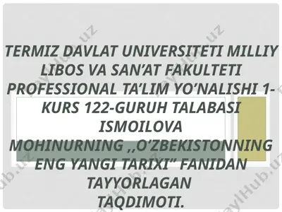 o'zbekiston respublikasida prezidentlik institutining joriy etilishi — PPTX