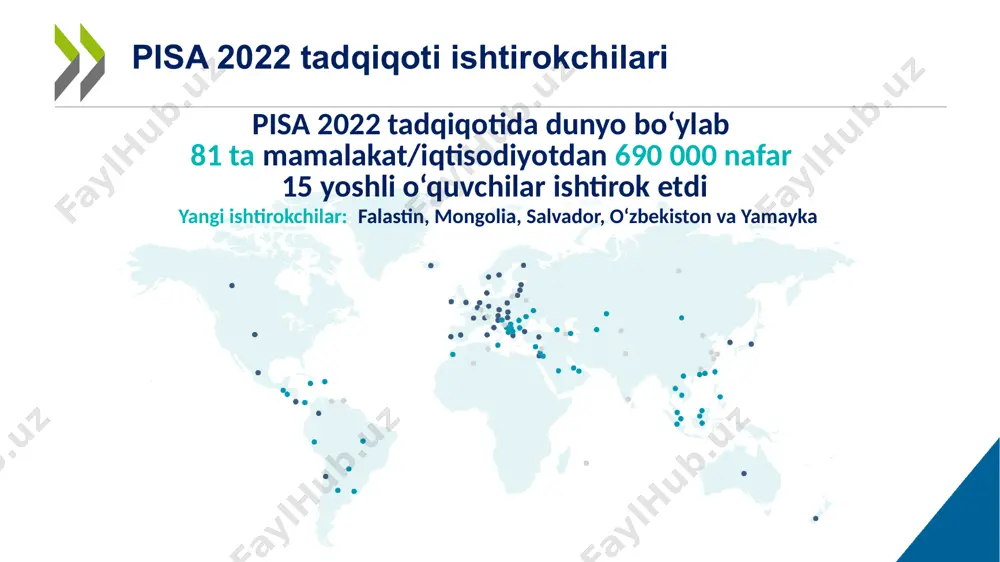 547.09416438860569 551.92315306462206 574.66381959322041 o‘qish savodxonligi yo‘nalishida natijalar o‘zbekiston o‘qish savodxonligi yo‘nalishida 81 ishtirokchi orasida 80-o‘rinda (o‘rtacha ball 336 ball). o‘qish savodxonligi bo‘yicha o‘rtacha ball mean score kambodja o‘zbekiston marokash iordaniya kosovo filippin falastin dominika respublikasi albaniya shimoliy makedoniya indoneziya el salvador boku (ozarbayjon) paragvay gruziya gvatemala mo‘g‘uliston tailand kipr saudiya arabistoni qozog‘iston malayziya panama argentina bolgariya chernogoriya peru kolumbiya yamayka braziliya moldova kosta-rika meksika birlashgan arab amirliklari qatar ukraina viloyatlari (27 tadan 18 tasi) ruminiya bruney darussalam urugvay islandiya gretsiya serbiya malta slovakiya respublikasi chili turkiya niderlandiya vyetnam sloveniya litva vengriya isroil fransiya ispaniya latviya xorvatiya oecd o‘rtacha norvegiya portugaliya belgiya germaniya avstriya italiya shveytsariya shvetsiya chexiya respublikasi polsha daniya finlyandiya birlashgan qirollik avstraliya gonkong (xitoy) yangi zelandiya qo'shma shtatlar kanada makao (xitoy) estoniya xitoy taypeyi koreya yaponiya irlandiya singapur 328.84278042146502 335.50489976342425 339.36492494178998 342.16582805355688 342.19442057784676 346.54738735104974 349.1570504195015 351.3122866900286 358.43475823978576 358.52212249051536 358.56985945684642 364.90364362446246 365.21385835087807 373.15565421019681 373.85835094728674 374.12187096113416 378.41987381158583 378.66300425896043 381.07572437195614 382.55104941117963 …