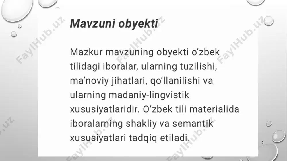 oyligi bo‘lgan iboralarni mumkin qadar ko‘proq nutq iste’moliga kiritish malakasiga qaratiladi. iboralar juda murakkab va ko‘p qirrali hodisadir. har bir ibora muayyan hajmdagi ma’noga, shaklga va qo‘llanish imkoniyatiga ega va ularning shakli ham o‘zgacha. iboraning shakli deyilganda, uning fonetik, orfografik qurilish tarkibi va grammatik shakllari tushuniladi. leksemaga qaraganda, iboralar ma’nolarining hajmi, ko‘p ma’noliligi bilan farqlanadi. bu kabi holatlar iboralarni nutqqa olib kirishni qiyinlashtiradi. aksariyat o‘quvchilar mumkin qadar ularni o‘z nutqida qo‘llamaslikka harakat qiladi. sabab shundaki, o‘quvchilar iboralarning ma’nolarini hamma vaqt ham tushunib yetmaydi, ularning ma’nolarini fahmlay olmaydi. bu esa iboralarni nutqdan chiqarib tashlash evaziga oddiy, sodda, qashshoq gapirishga undaydi. shu ma’noda iboralarni o‘qitish va o‘rganishning optimal metodikasini yaratish lozim. fikrimizcha ular quyidagilardir: 1) frazeologik material tanlash; 2) faol va nofaol frazemik lug‘at tarkibini yaratish; 3) frazemalarni izohlash usullarini yaratish; 4) frazemalarni mustahkamlash va esda qoldirishga yordam beradigan mashqlar tizimini yaratish va hokazo. 17 iboralarni tushuntirishda grafik organayzerlar 18 grafik organayzer …