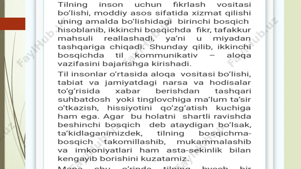 mavzu; til tafakkur quroli va muomala vositasi - Page 4