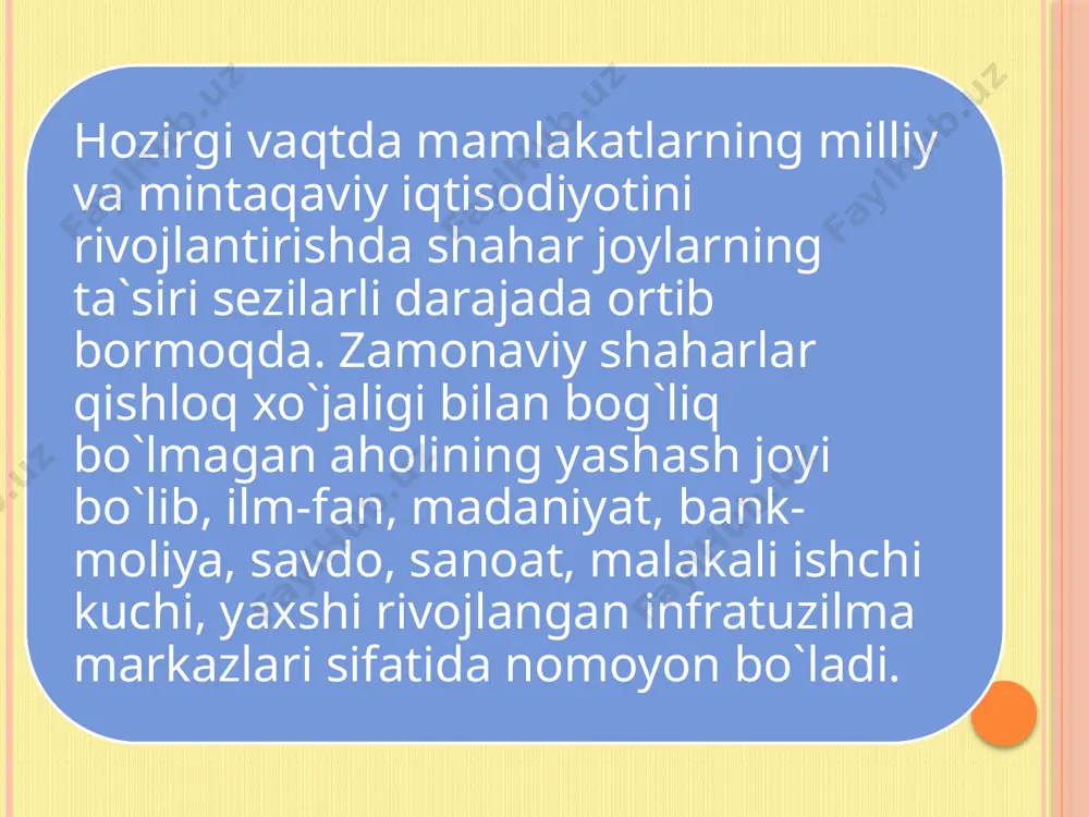 b, yakkabog`, qamashi, g`uzor kabi shaharlarning o`rnida aholi qadimdan yashab kelgan. xx asrda tabiiy resurslardan ishlab chiqarishda foydalanish va keng miqyosdagi yangi yerlarni o`zlashtirish natijasida ko`plab shaharlar bunyod etildi. image2.jpeg image3.jpeg image4.jpeg /docprops/thumbnail.jpeg