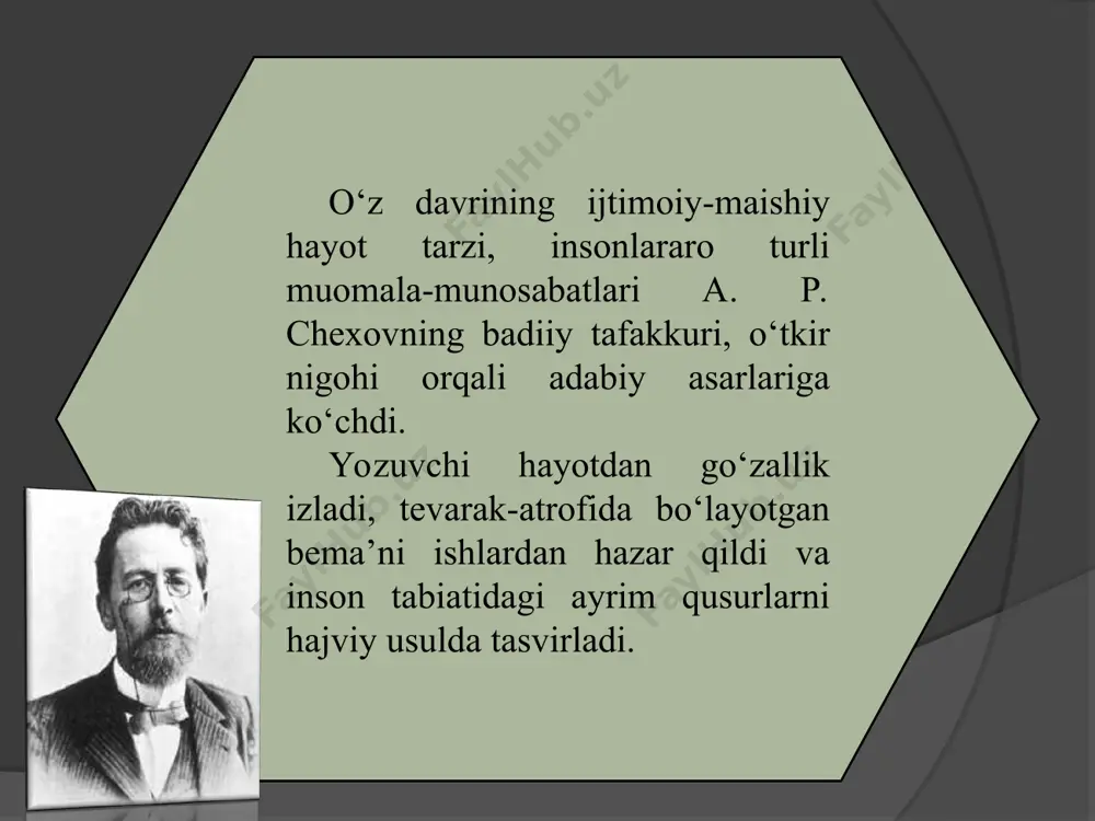 gan chog‘r oq deraza orqali, unda ham lom-mim demasdan aloqa o‘rn atishi, ehtiyojlarini bir enlik qog‘ozga yozib, talab qilishi mumkin edi, xolos. o‘ziga kerakli barcha kitoblar-u musiqa notalari, musallas-u tamaki, yemag-u ichmak va hokazolarni istagancha so‘rashga haqqi bor edi. garovda qamoq muddati 1870-yil 14-noyabr kunduz soat 12 dan 1885-yil 14-noyabr kunduz soat 12 gacha belgilanib, huquqshunosning garov shartlarini ozgina buzishi, aytaylik, muddat tugashiga ikki daqiqa qolganda kazematni tark etishi bankirning unga ikki millionni to‘lash majburiyatidan soqit qilar edi. huquqshunosning yozma talabnomalaridan shu narsa ma’lum bo‘ldiki, tutqunlikning dastlabki yilida u uzlatda qattiq iztirob chekkan. u bandilikka solingan xonadan kecha-yu kunduz musiqa ovozi eshitilib turgan. bandi musallas va tamakidan bosh tortadi. «sharob, – deb yozadi u, – ishtiyoqni battar alangalatadi. zotan, ishtiyoq mahbusning ashaddiy dushmanidir.