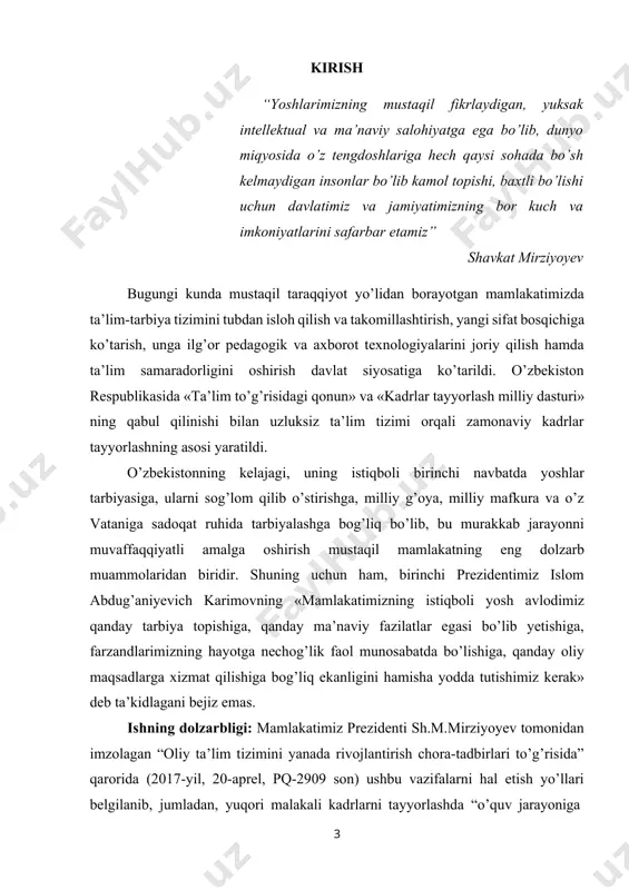 ssasalarida barcha fanlarni, jumladan, matematikani o’qitishga e’tibor kuchaytirildi. matematikadagi bir qator yo’nalishlar o’zining amaliy tatbiqlarga boyligi bilan boshqa yo’nalishlardan ajralib turadi. differensial tenglamalar nazariyasi hozirgi kunga kelib juda keng o’rganilayotgan, mislsiz tadbiqlarga ega bo’lgan fanlardan biridir. bu fan fizika, biologiya, kimyo, variatsion hisob, matematik fizika tenglamalari, informatika, astranomiya, nazariy mexanika, turg’unlik nazariyasi va yana qator ko’plab fanlar bilan chambarchas bog’langan. differensial tenglamalar kursidagi chiziqli differensial tenglamalar sistemalari tabiiy, texnik va ijtimoiy sohalardagi ko‘plab modellashtirilgan jarayonlarni ifodalashda keng qo‘llaniladi. ayniqsa, ko‘p o‘zgaruvchili tizimlarning dinamikasini tahlil qilishda chiziqli differensial tenglamalar asosiy matematik vositalardan biridir. ushbu tenglamalar sistemasining o‘zgarmas koeffitsiyentga ega bo‘lishi esa ularning analitik yechimini topishda sezilarli soddalik yaratadi. shunday sistemalarni yechish usullaridan biri — eksponensial matritsadan foydalanish bo‘lib, bu usul o‘zining qulayligi va umumiyligi bilan ajralib turadi. eksponensial matritsa yordamida tenglamalar sistemasining umumiy yechimini ixcham va aniq ko‘rinishda ifodalash mumkin. bu yondashuv matematikadan tashqari, fizika, avtomatika, iqtisodiyot va boshqaruv nazariyasi kabi …