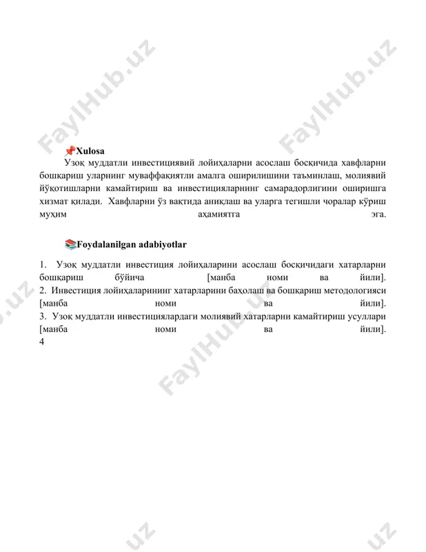 uzoq muddatli investitsion loyihalarni asoslash bosqichida risklarni boshqarish - Page 5