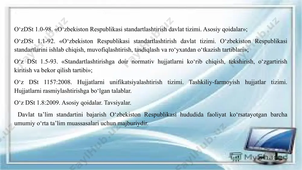 oriy qilish va bu boradagi ijobiy tajribani umumiy o‘rta ta’lim muassasalarida ommalashtirish; umumiy o‘rta ta’lim muassasalarida o‘qitiladigan fanlarni, ayniqsa, birinchi bosqichda matematika, informatika, kimyo, biologiya va o‘zbek tili (ona tili va davlat tili sifatida) fanlari uchun o‘quv-metodik ta’minotni yaxshilash hamda darsliklarning sifatli tayyorlanishini ta’minlash; o‘quv-tarbiya jarayoniga “steam” fanlarini (science — tabiiy fanlar, technology — texnologiyalar, engineering — texnik ijodkorlik, art — san’at, mathematics — matematika) o‘qitish bo‘yicha ilg‘or pedagogik texnologiyalar va boshqa maqbul metodikalarni joriy etish; xalq ta’limi vazirligi tomonidan tasdiqlanadigan baholash mezonlari (kpi) asosida tuman (shahar) xalq ta’limi bo‘limlari fan metodistlari faoliyatining samaradorligini tahlil qilish va ularning reytingini shakllantirishdan iborat. image1.jpeg image2.jpeg image3.png image4.png image5.png /docprops/thumbnail.jpeg
